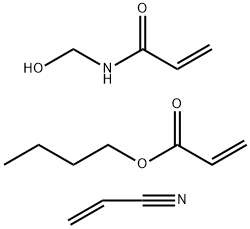 2-Propenoic acid, butyl ester, polymer with N-(hydroxymethyl)-2-propenamide and 2-propenenitrile Struktur