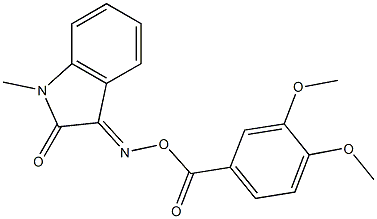 1-methyl-1H-indole-2,3-dione 3-[O-(3,4-dimethoxybenzoyl)oxime] Struktur