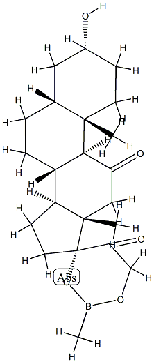 3α-Hydroxy-17,21-[(methylboranediyl)bisoxy]-5β-pregnane-11,20-dione Struktur