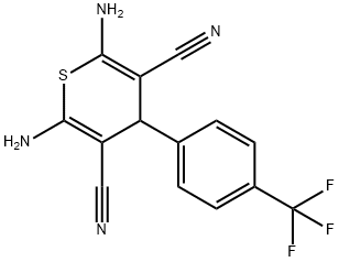 2,6-diamino-4-[4-(trifluoromethyl)phenyl]-4H-thiopyran-3,5-dicarbonitrile Struktur