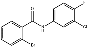 2-bromo-N-(3-chloro-4-fluorophenyl)benzamide Struktur