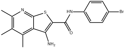 3-amino-N-(4-bromophenyl)-4,5,6-trimethylthieno[2,3-b]pyridine-2-carboxamide Struktur