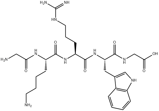 H-Gly-Lys-Arg-Trp-Gly-OH Struktur