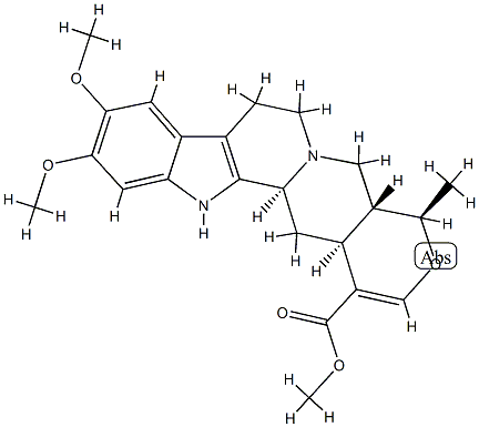 10,11-Dimethoxy-19β-methyl-16,17-didehydro-18-oxayohimban-16-carboxylic acid methyl ester Struktur