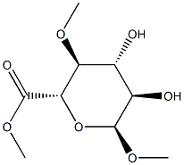 Methyl 4-O-methyl-α-D-glucopyranosiduronic acid methyl ester Struktur