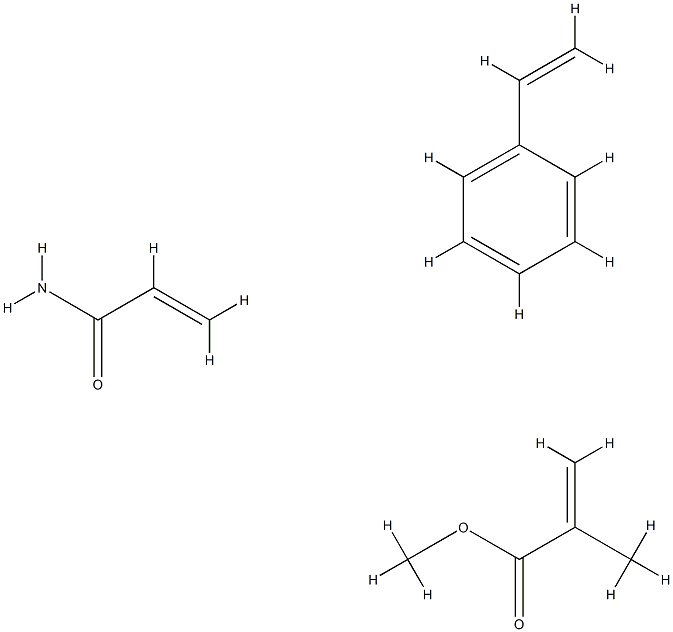 2-Propenoic acid, 2-methyl-, methyl ester, polymer with ethenylbenzene and 2-propenamide Struktur