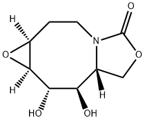 5H-Oxazolo[3,4-a]oxireno[e]azocin-5-one, octahydro-8,9-dihydroxy-, (1aS,7aR,8R,9S,9aR)- (9CI) Struktur