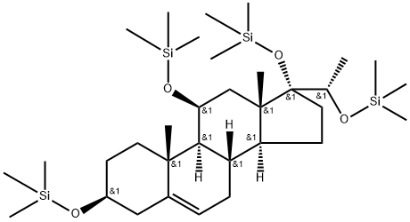 [[(20S)-Pregn-5-ene-3β,11β,17,20-tetryl]tetra(oxy)]tetrakis(trimethylsilane) Struktur