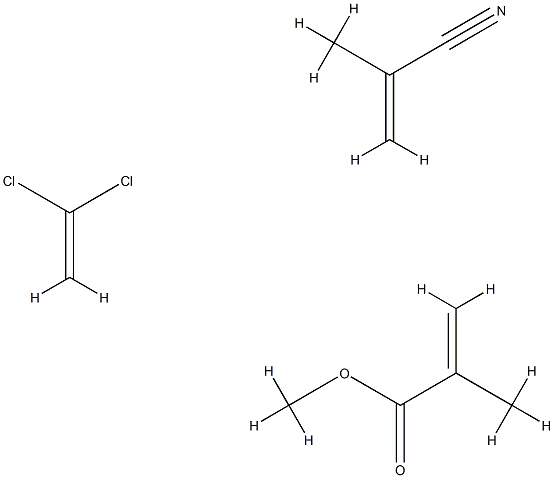 2-propenoic acid, 2-methyl-, methyl ester, polymerwith 1,1-dichloroethene and 2-methyl-2-propenenitrile Struktur