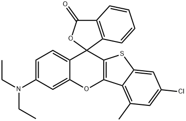 8-Chloro-3-(diethylamino)-6-methylspiro[11H-[1]benzothieno[3,2-b][1]benzopyran-11,1'(3'H)-isobenzofuran]-3'-one Struktur