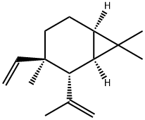 (1R,6R)-3β-Vinyl-3,7,7-trimethyl-2α-(1-methylethenyl)bicyclo[4.1.0]heptane Struktur