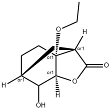 3,6-Methanobenzofuran-2(3H)-one,3a-ethoxyhexahydro-7-hydroxy-,(3R,3aR,6R,7aS)-rel-(9CI) Struktur