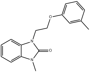 1-methyl-3-[2-(3-methylphenoxy)ethyl]-1,3-dihydro-2H-benzimidazol-2-one Struktur