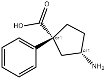 Cyclopentanecarboxylic acid, 3-amino-1-phenyl-, (1R,3S)-rel- (9CI) Struktur