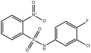 N-(3-chloro-4-fluorophenyl)-2-nitrobenzenesulfonamide Struktur