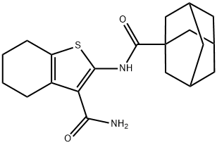 2-((3r,5r,7r)-adamantane-1-carboxamido)-4,5,6,7-tetrahydrobenzo[b]thiophene-3-carboxamide Struktur