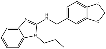 N-(1,3-benzodioxol-5-ylmethyl)-1-propyl-1H-benzimidazol-2-amine Struktur