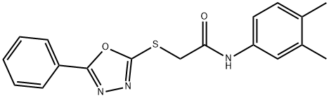 N-(3,4-dimethylphenyl)-2-[(5-phenyl-1,3,4-oxadiazol-2-yl)sulfanyl]acetamide Struktur