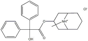 9-Methyl-3α-granatanyl benzilate hydrochloride Struktur