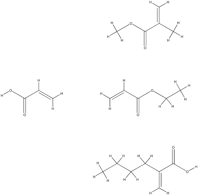 2-Propenoic acid, 2-methyl-, methyl ester, polymer with butyl 2-propenoate, ethyl 2-propenoate and 2-propenoic acid Struktur