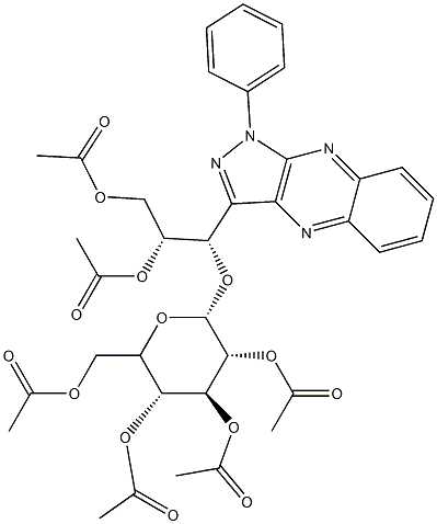 [(1S,2R)-2,3-Bis(acetyloxy)-1-[1-phenyl-1H-pyrazolo[3,4-b]quinoxalin-3-yl]propyl]α-D-glucopyranoside 2,3,4,6-tetraacetate Struktur