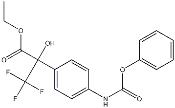 ethyl 3,3,3-trifluoro-2-hydroxy-2-{4-[(phenoxycarbonyl)amino]phenyl}propanoate Struktur