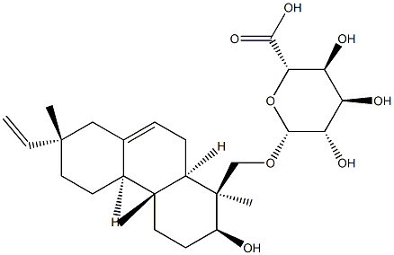 [[(1S)-7α-Vinyl-1,2,3,4,4a,4bα,5,6,7,8,10,10aα-dodecahydro-2β-hydroxy-1,4aβ,7-trimethylphenanthren-1β-yl]methyl]β-D-altropyranosiduronic acid Struktur