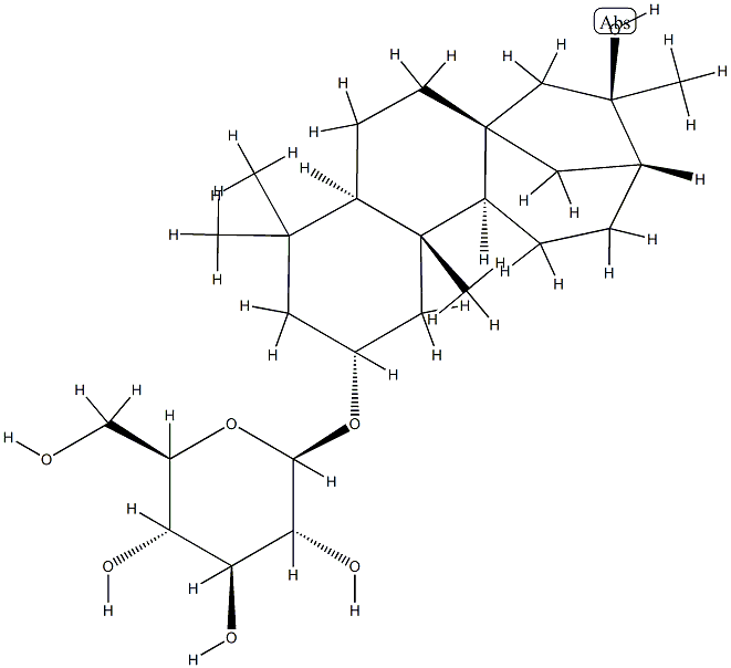 2β-(β-D-Glucopyranosyloxy)-16-hydroxykaurane Struktur