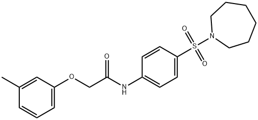 N-[4-(1-azepanylsulfonyl)phenyl]-2-(3-methylphenoxy)acetamide Struktur