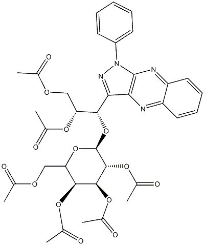 [(1S,2R)-2,3-Bis(acetyloxy)-1-[1-phenyl-1H-pyrazolo[3,4-b]quinoxalin-3-yl]propyl]β-D-galactopyranoside 2,3,4,6-tetraacetate Struktur