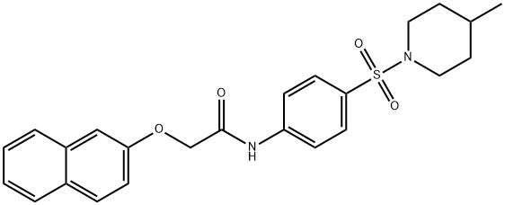 N-{4-[(4-methyl-1-piperidinyl)sulfonyl]phenyl}-2-(2-naphthyloxy)acetamide Struktur