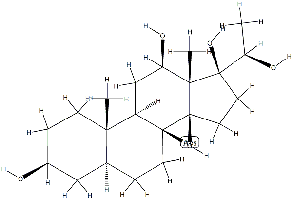 (17S,20R)-5α-Pregnane-3β,12β,14β,17,20-pentol Struktur