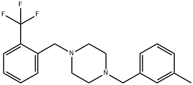 1-(3-methylbenzyl)-4-[2-(trifluoromethyl)benzyl]piperazine Struktur