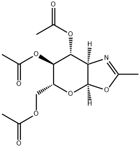 (3aR)-2-Methyl-5α-(acetoxymethyl)-6β,7α-diacetoxy-3aα,6,7,7aα-tetrahydro-5H-pyrano[3,2-d]oxazole Struktur