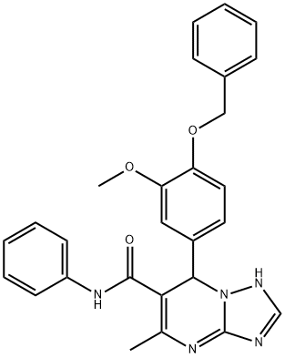 7-[4-(benzyloxy)-3-methoxyphenyl]-5-methyl-N-phenyl-4,7-dihydro[1,2,4]triazolo[1,5-a]pyrimidine-6-carboxamide Struktur