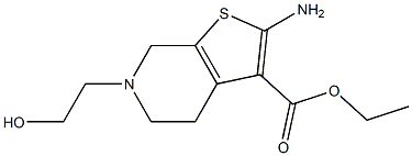 2-Amino-6-(2-hydroxyethyl)-4,5,6,7-tetrahydrothieno[2,3-c]pyridine-3-carboxylic acid ethylester Struktur