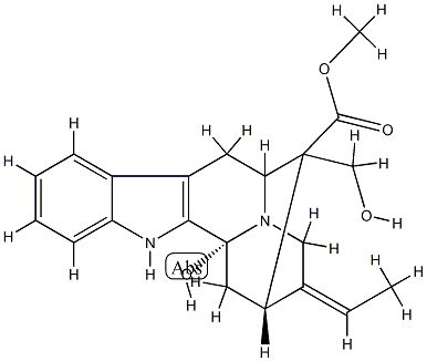 (5S,16S,19E)-3,17-Dihydroxy-5,16-cyclo-19,20-didehydrocorynan-16-carboxylic acid methyl ester Struktur