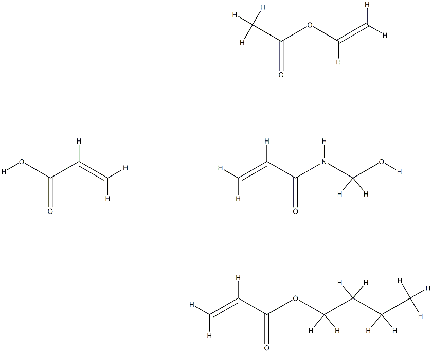 2-Propenoic acid, polymer with butyl 2-propenoate, ethenyl acetate and N-(hydroxymethyl)-2-propenamide Struktur