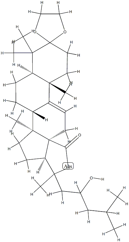 (20ξ)-3,3-[Ethylenebis(oxy)]-20,23-dihydroxy-5α-lanost-9(11)-en-18-oic acid 18,20-lactone Struktur