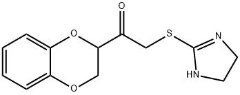 1-(2,3-dihydro-1,4-benzodioxin-2-yl)-2-(4,5-dihydro-1H-imidazol-2-ylsulfanyl)ethanone Struktur