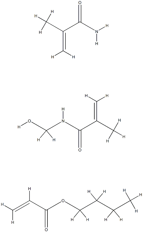 2-Propenoic acid, butyl ester, polymer with N-(hydroxymethyl)-2-methyl-2-propenamide and 2-methyl-2-propenamide Struktur