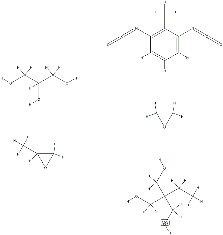 1,2,3-Propanetriol, polymer with 1,3-diisocyanatomethylbenzene, 2-ethyl-2-(hydroxymethyl)-1,3-propanediol, methyloxirane and oxirane Struktur