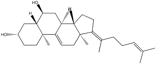 5α-Cholesta-9(11),17(20),24-triene-3β,6α-diol Struktur