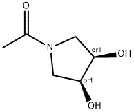 3,4-Pyrrolidinediol, 1-acetyl-, (3R,4S)-rel- (9CI) Struktur