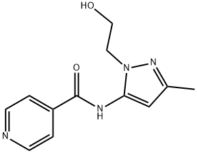 4-Pyridinecarboxamide,N-[1-(2-hydroxyethyl)-3-methyl-1H-pyrazol-5-yl]-(9CI) Struktur