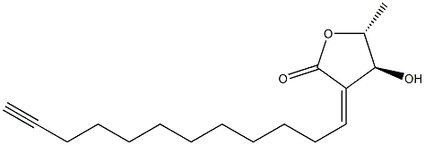 (4S)-3-[(Z)-11-Dodecyn-1-ylidene]-4,5-dihydro-4α-hydroxy-5β-methylfuran-2(3H)-one Struktur