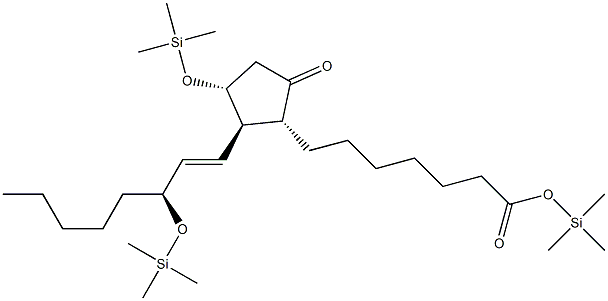 (11R,13E,15S)-9-Oxo-11α,15-bis(trimethylsiloxy)prost-13-en-1-oic acid trimethylsilyl ester Struktur