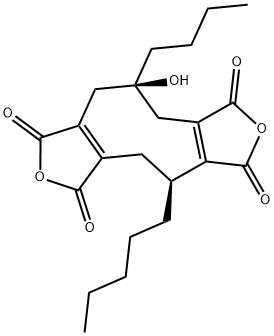 (4S,10R)-10-Butyl-5,9,10,11-tetrahydro-10-hydroxy-4-pentyl-1H-cyclonona[1,2-c:5,6-c']difuran-1,3,6,8(4H)-tetrone Struktur