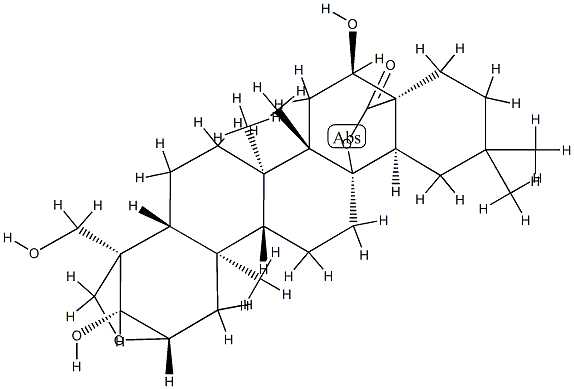 (4R)-2β,24-Epoxy-3β,13,16α,23-tetrahydroxyoleanan-28-oic acid γ-lactone Struktur