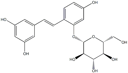 オキシレスベラトロール2-O-β-D-グルコピラノシド 化學(xué)構(gòu)造式